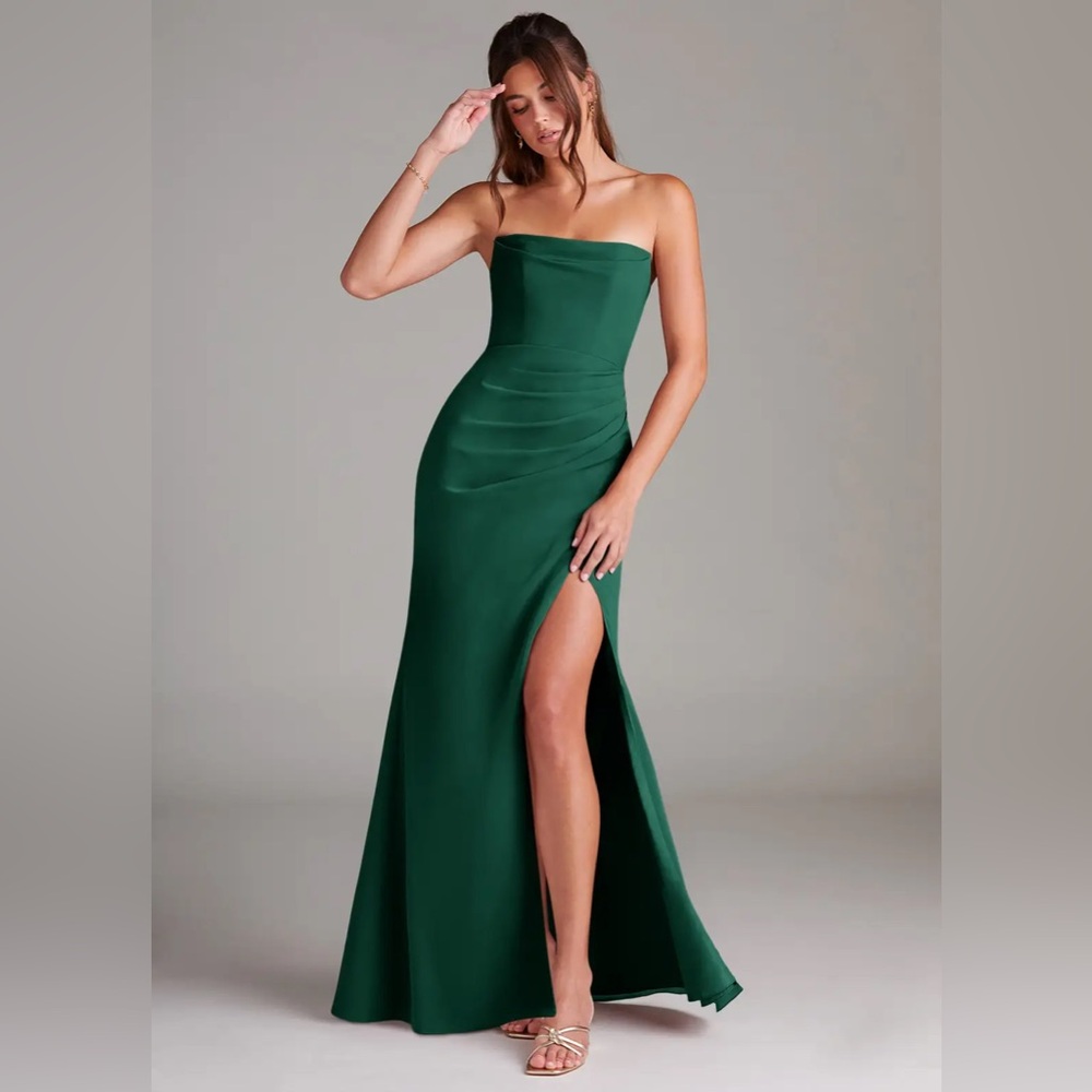 Emerald Strapless Chiffon Bridesmaids Convertible Dress